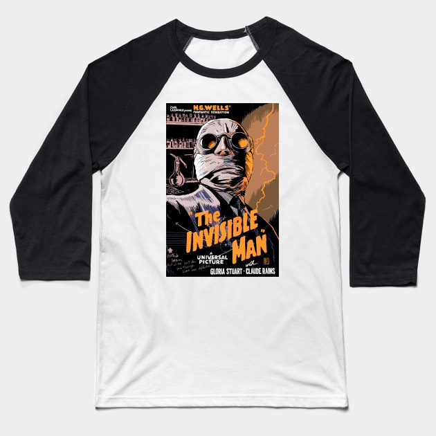 The Invisible Man Baseball T-Shirt by RockettGraph1cs